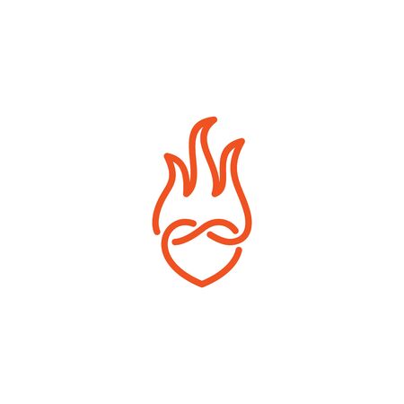 Combination of love and fire design vectors uniqueのイラスト素材