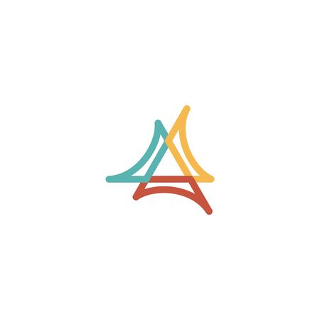 Triangle logo design vector monoline style, unique, modernのイラスト素材