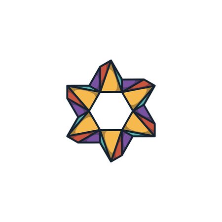Combination of triangle and hexagon logo design vectorのイラスト素材