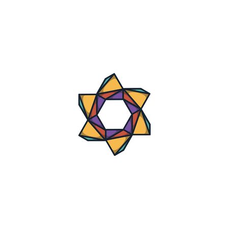 Combination of triangle and hexagon logo design vectorのイラスト素材