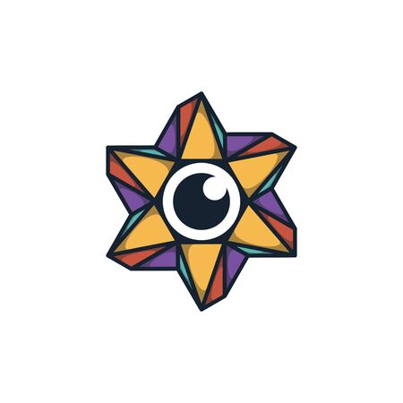Combination of triangle and lens logo design vectorのイラスト素材