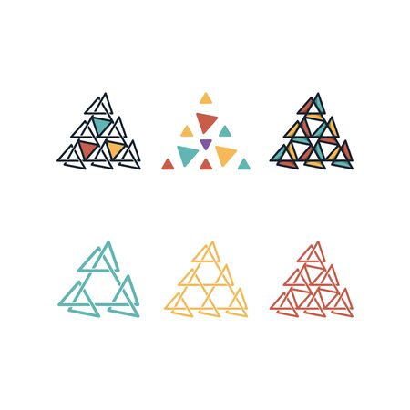 Triangle combination design templates vector Setのイラスト素材