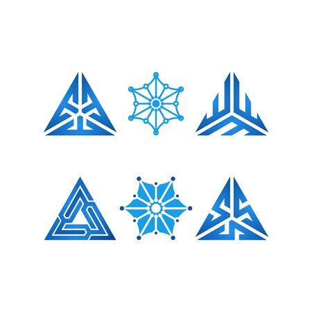 Triangle technology design templates vector Setのイラスト素材