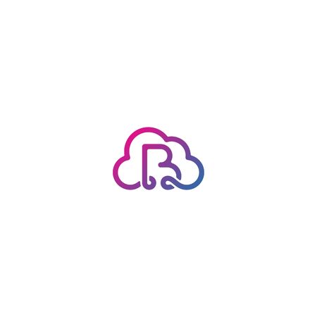Combination of cloud and B logo design vectorのイラスト素材