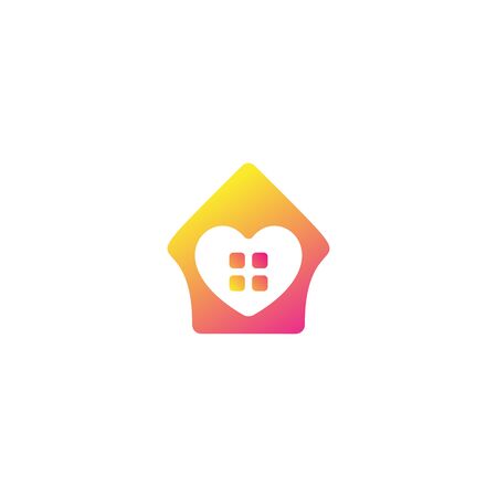 Home love logo design vectorのイラスト素材