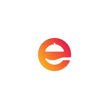 e restaurant logo design template vectorのイラスト素材