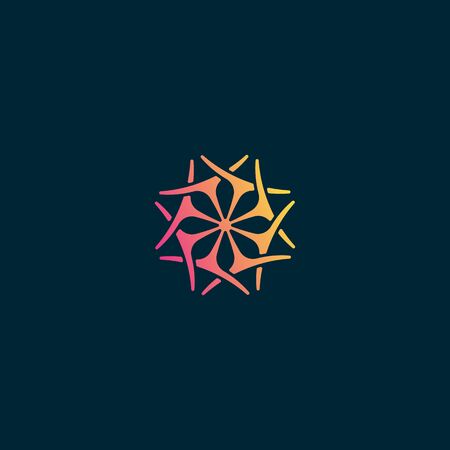 Beautiful flower logo design vector colorful