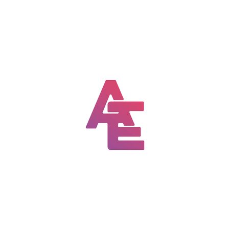 Initial letter AE icon design vectorのイラスト素材