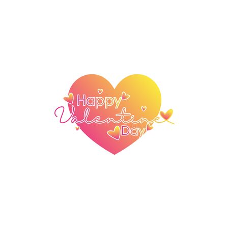 happy valentine day vector design background, with the concept of typography and heart or loveのイラスト素材