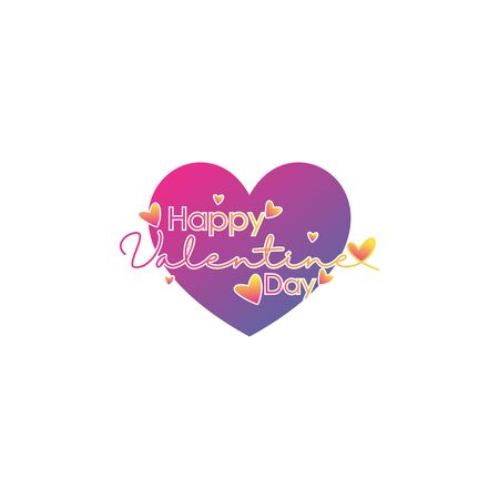 happy valentine day vector design background, with the concept of typography and heart or loveのイラスト素材