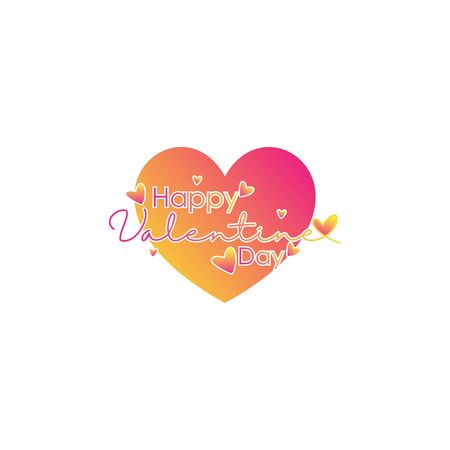 happy valentine day vector design background, with the concept of typography and heart or loveのイラスト素材