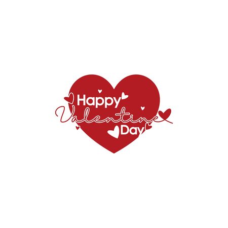 happy valentine day vector design background, with the concept of typography and heart or loveのイラスト素材