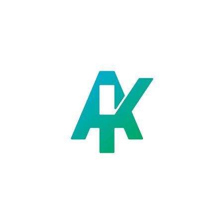 Initial letter AK logo design vectorのイラスト素材