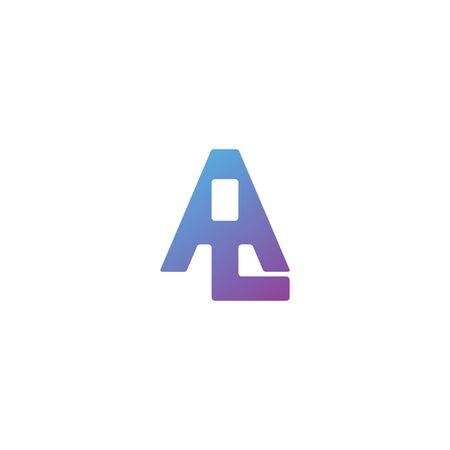 Initial letter AL logo design vectorのイラスト素材