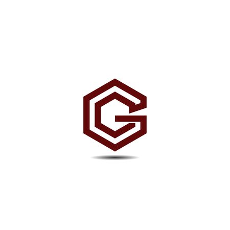 Initials letters GC hexagon shape logo design vectors. Symbol, icon, letters g, letters c, letters gc, hexagon, hexagon initial letter, icon logoのイラスト素材