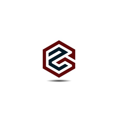 Initials letter GZ hexagon shape logo design vectors. Symbol, icon, letters g, letter z, letters gz, hexagon letters, hexagon initial letters, icon logoのイラスト素材