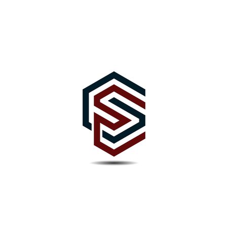 Initials letter GE hexagon shape logo design vectors. Symbol, icon, letters g, letter e, letters eg, hexagon letters, hexagon initial letters, icon logoのイラスト素材