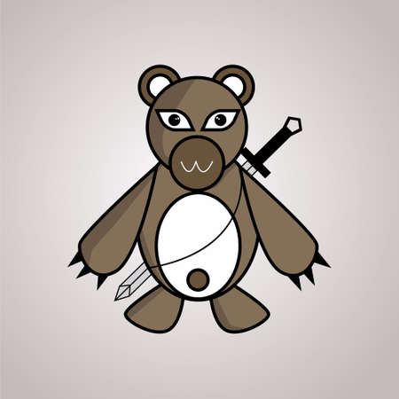 space object wears a sword on its backのイラスト素材