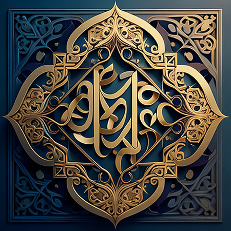 Luxury background with ornate arabic calligraphy for Ramadan Kareem greeting cardの素材