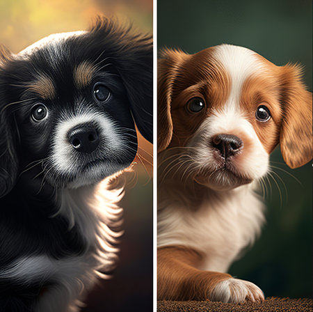 Portrait of a beautiful dog breed cavalier king charles spanielの素材
