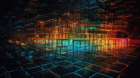 Beautiful colorful 3d backgrounds, chromatic, hexagon, fascinated, illusion, mysterious, abstrack mood backgrounds,の素材