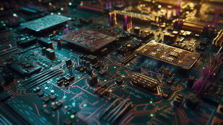 3D Circuit Abstract Background Patternの素材