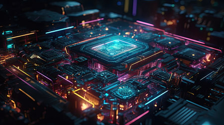 3D Circuit Abstract Background Patternの素材