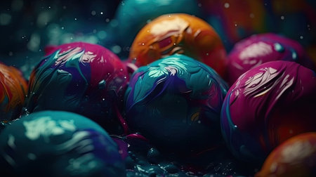 Awesome round and splash patterned 3D themesの素材