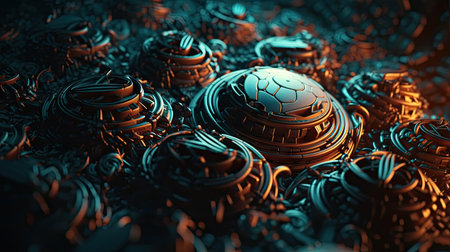 Awesome round and splash patterned 3D themesの素材