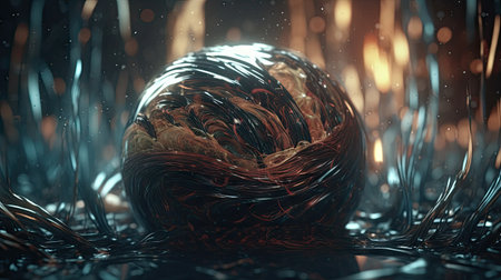 Awesome round and splash patterned 3D themesの素材