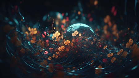 Awesome round and splash patterned 3D themesの素材