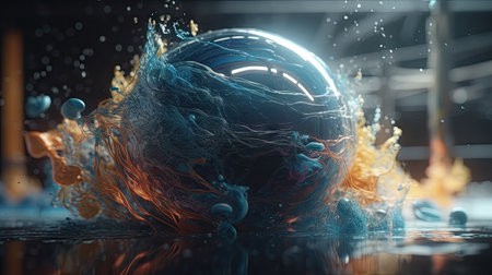 Awesome round and splash patterned 3D themesの素材