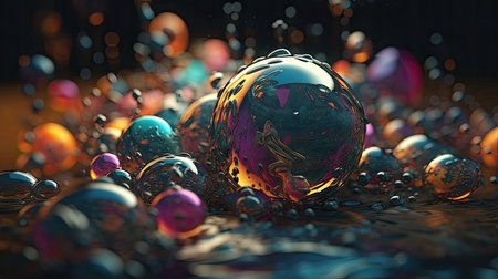 Awesome round and splash patterned 3D themesの素材