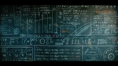 blackboard illustrations that have a lot of writingの素材