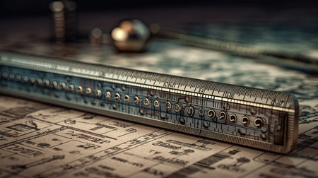 illustration of a ruler on a tableの素材