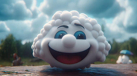 cartoon-shaped cloud illustrationの素材