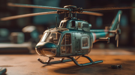 Illustration of helicopter toys made of good materialsの素材