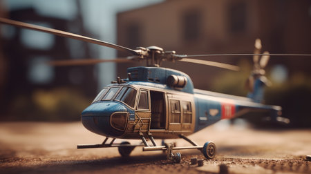 Illustration of helicopter toys made of good materialsの素材