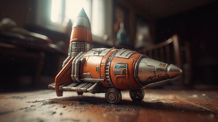 Illustration of a spaceship made of good materialsの素材