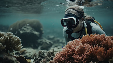 Illustration of a very beautiful underwater sceneの素材