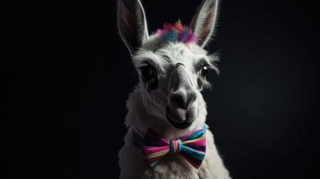 Illustration of llamas with their flocks in the forest, wildlifeの素材