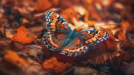 Illustration of a butterfly perched on a beautiful flower, beautifulの素材