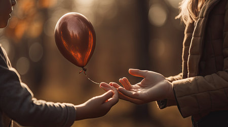 Mother and child hand illustrationの素材