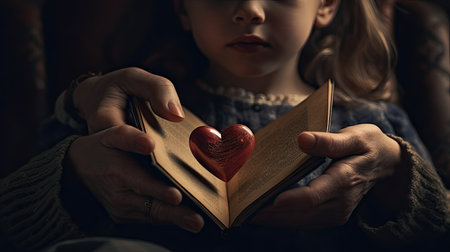 Mother and child hand illustrationの素材