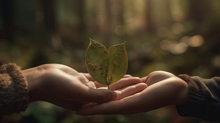 Mother and child hand illustrationの素材