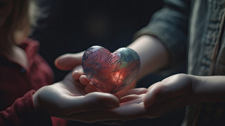 Mother and child hand illustrationの素材