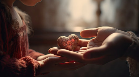 Mother and child hand illustrationの素材