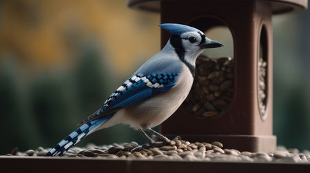 Illustration of a beautiful bird seen up closeの素材