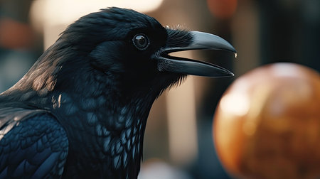 Illustration of a beautiful bird seen up closeの素材