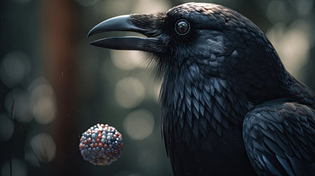 Illustration of a beautiful bird seen up closeの素材